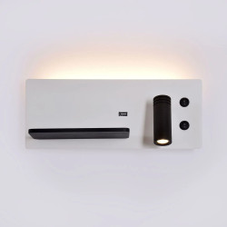 7+3W LED wall light with USB left