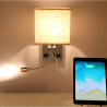 CANDEEIRO DE PAREDE E27 + LUZ DE LEITURA + USB