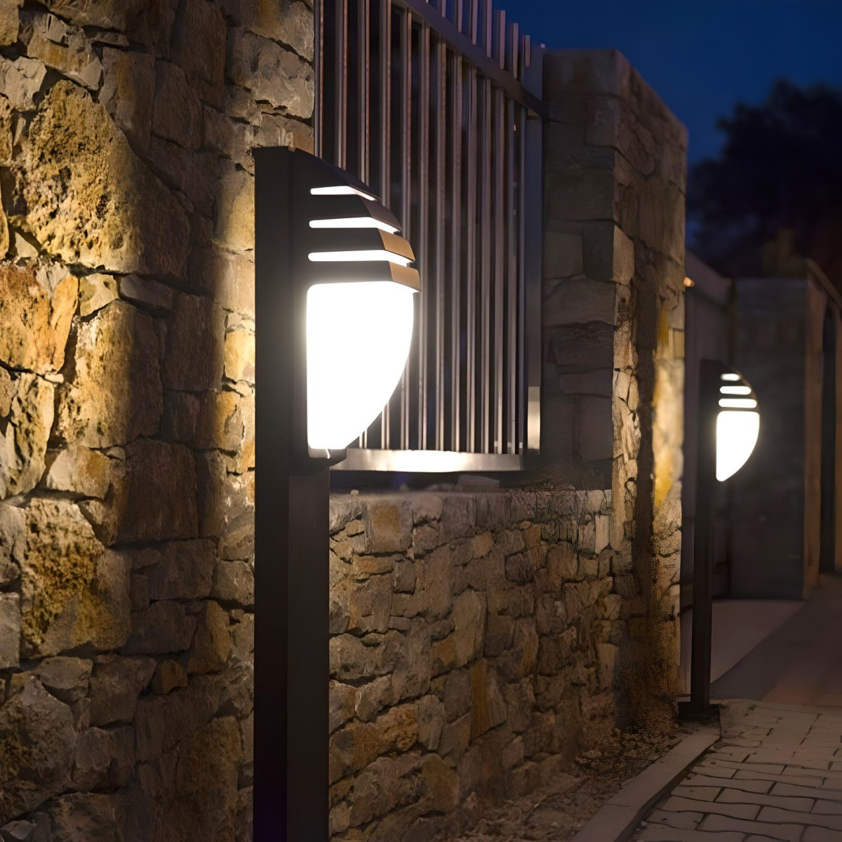 Luz de parede CURVE IP54 E27 preto
