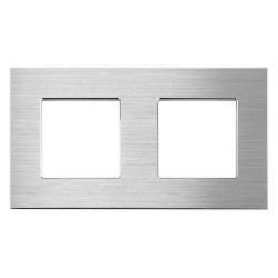 Brushed Aluminium Frame 2 Gang