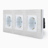 Cadre en Aluminium Brossé 3 Mécanismes gris