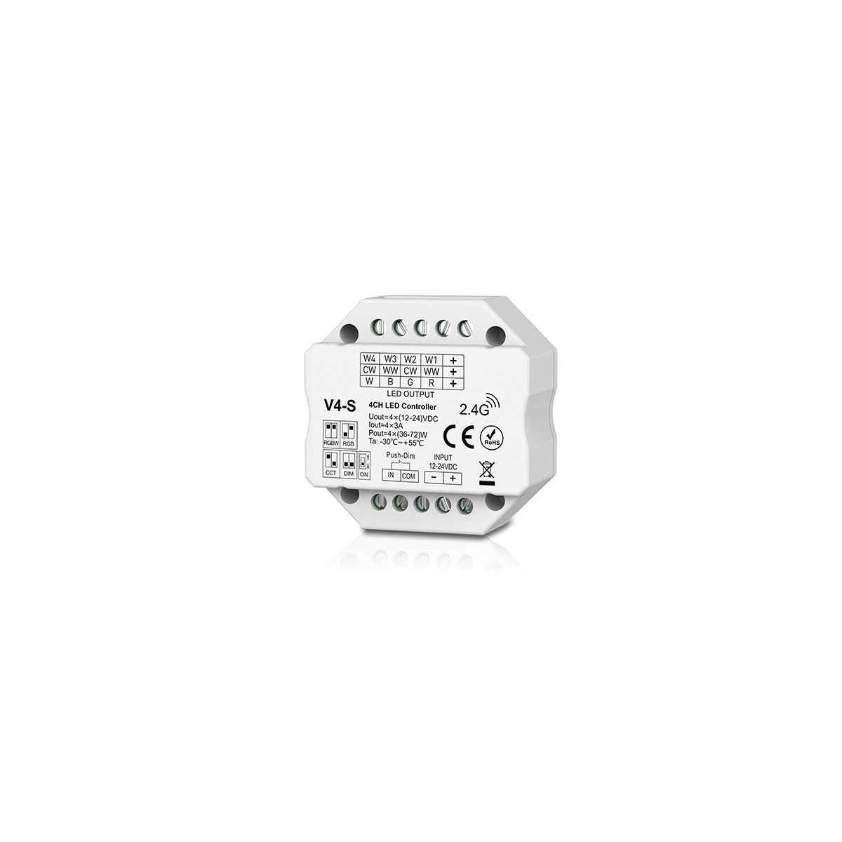 Regulador LED pastilla DC 12-24V RGBW