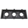 Marco orientable triple para bombilla dicroica color negro