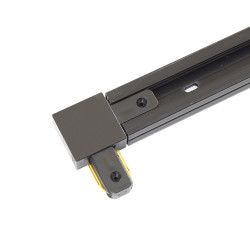 Unión curva carril PVC color negro
