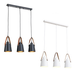3xE27 leather pendant lamp