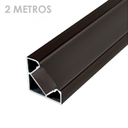 Black Profile for 2 m LED Strips - Corner, Aluminium