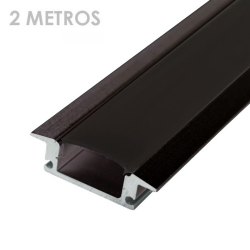 Profil encastré en aluminium 2m noir