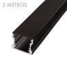 Perfil tira led alumínio retangular 1m 17,5 x 14,5 x 2000mm preto