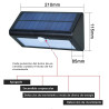 Lâmpada de parede solar LED detector de presença luz permanente 5W