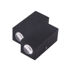Luz de parede em alumínio LED 4W IP65 cor preta