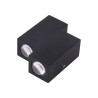 Luz de parede em alumínio LED 4W IP65 cor preta