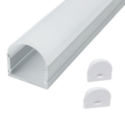 Perfil rectangular aluminio tira led 20 x 21 x 2m
