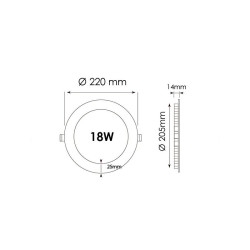 LED slim panel - 18W,  Presence Detector