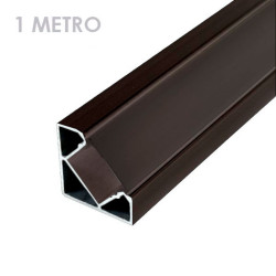 Perfil angular aluminio tira led 1m negro