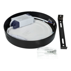 Plafón Led 12W redondo NEGRO
