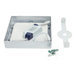 Plafonnier LED carré de 12W ARGENT