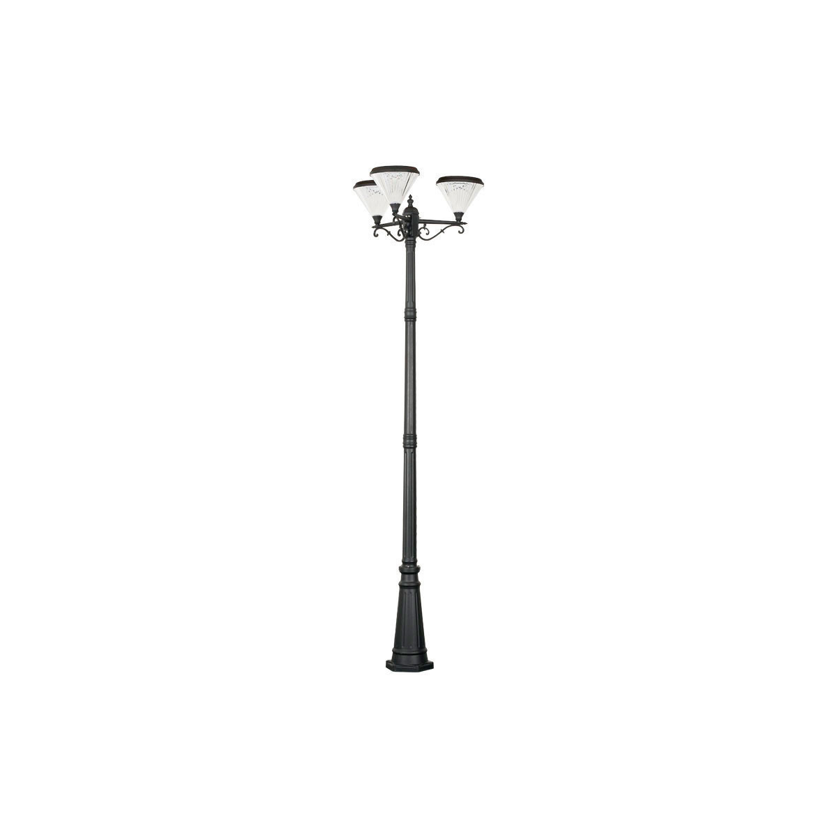 Lampadaire solaire 3 têtes 260CM