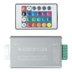 Controlador con mando, tira RGB, 30A 12/24V