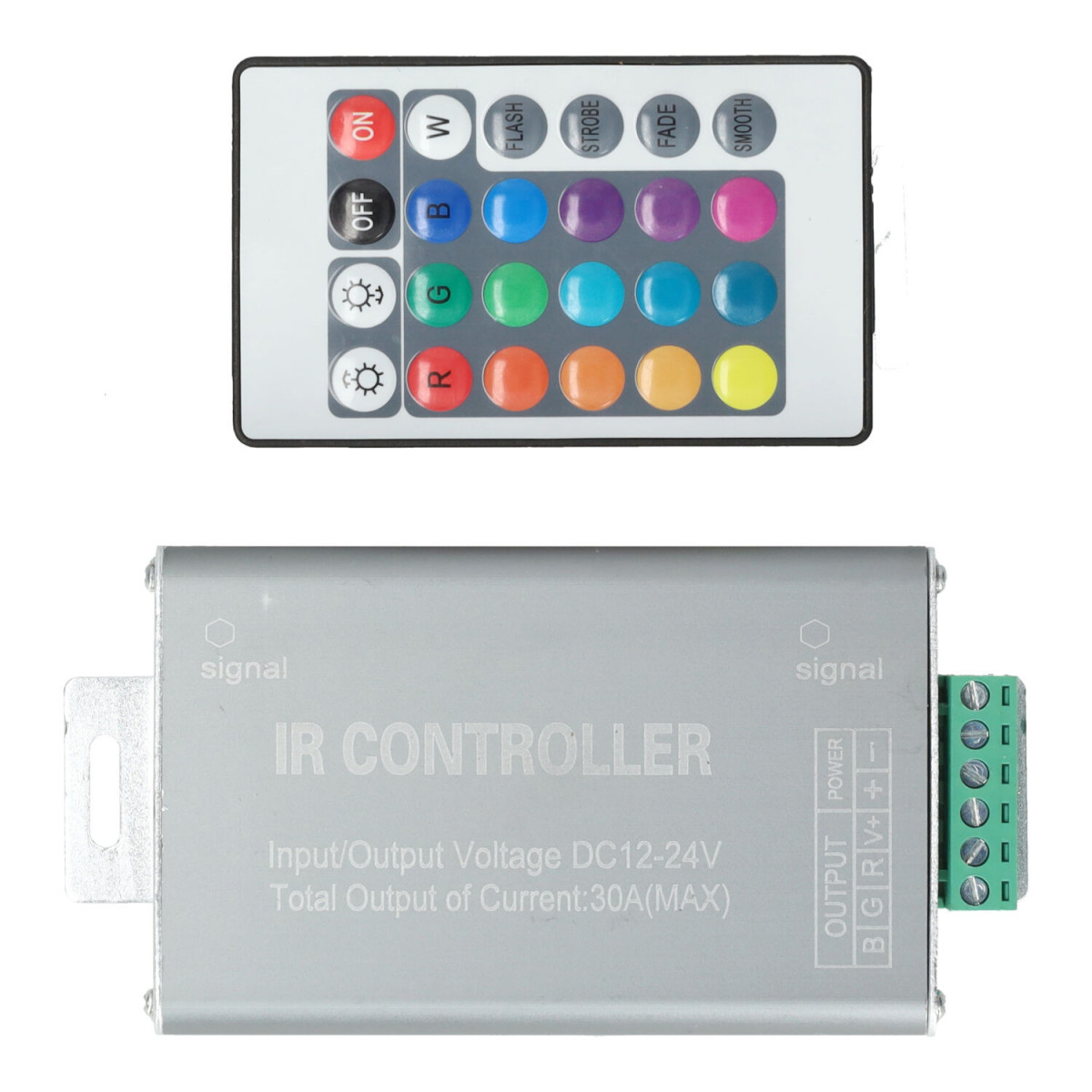 Controlador con mando, tira RGB, 30A 12/24V