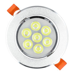 Led Downlight 7W rodada de prata