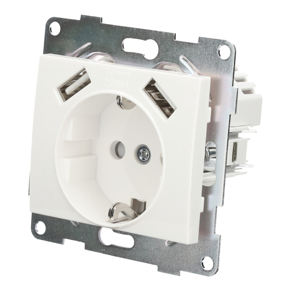 Prise de courant schuko + deux ports USB série PC