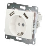 Tomada schuko + dois portas USBS série PC
