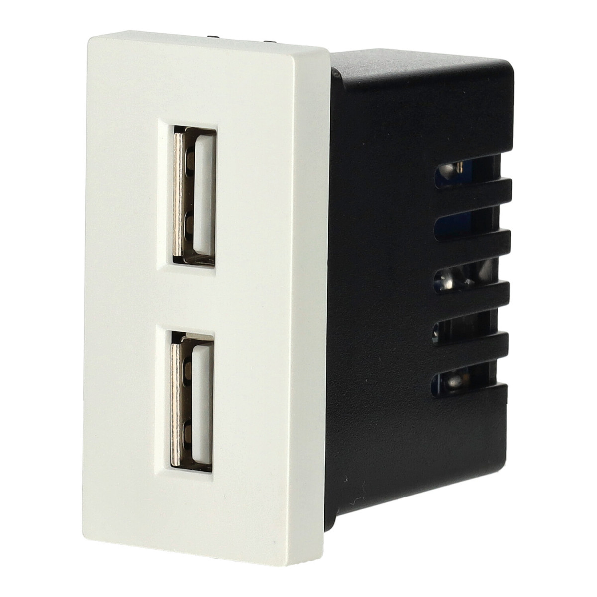 Base modular USB empotrable doble
