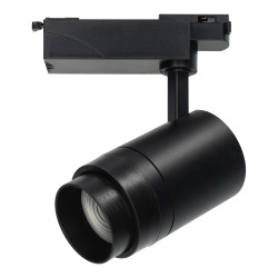 Spot à rail LED noir de 30W, angle réglable