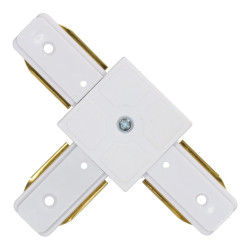 Unión T carril PVC color blanco