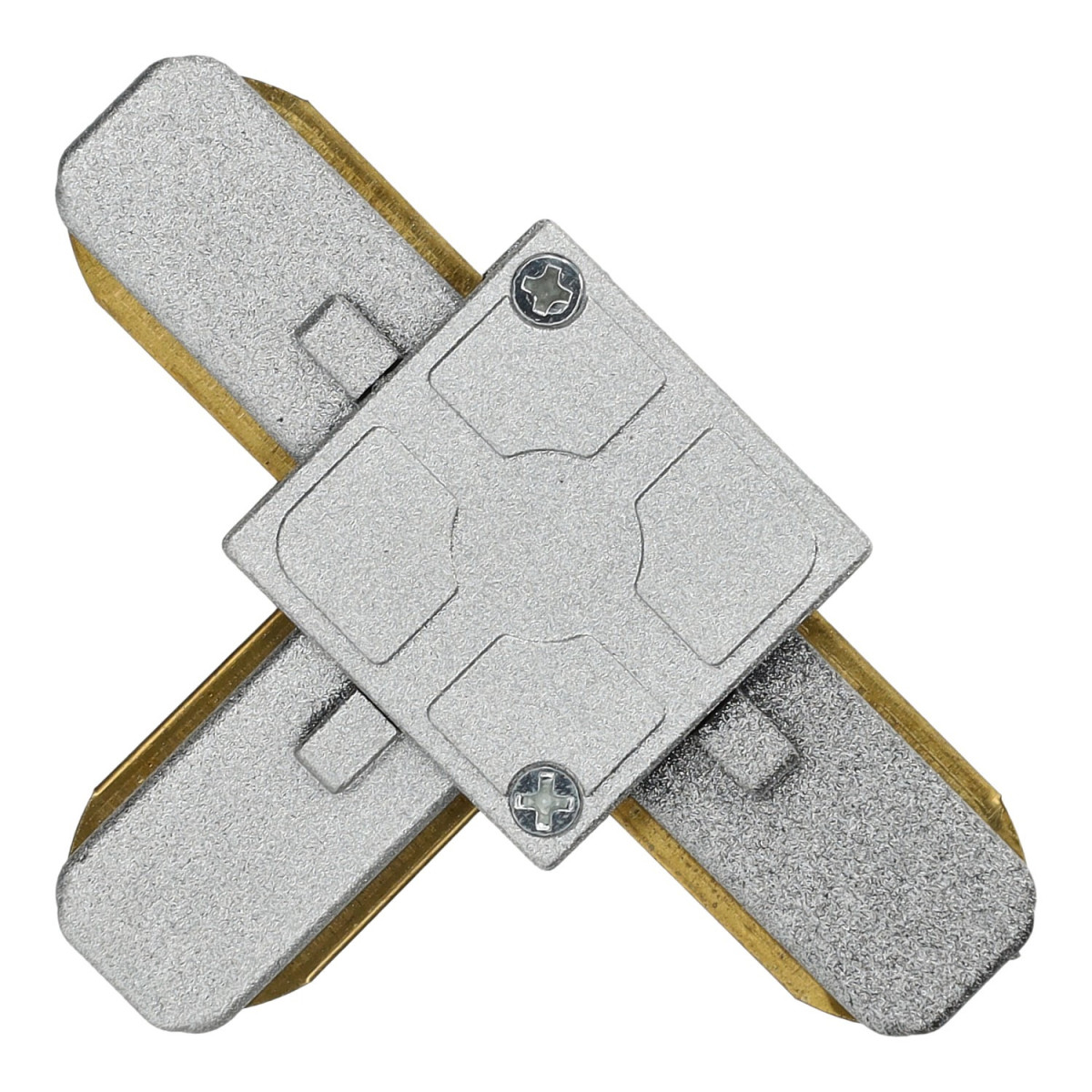 Unión carril "T" ensamblable plata