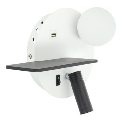 ALUMINIUM WALL LIGHT LED 3+5W USB