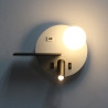 APPLIQUE MURALE EN ALUMINIUM 3+5W USB