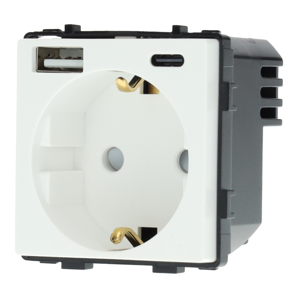 Base enchufe schuko 16A USB A+C Serie PRO