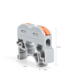 Conector rápido para rail DIN 1 entrada 1 salida 0,08-4mm²