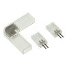Conector en L tira LED 220V corte 20cm