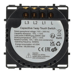 Interruptor táctil triple 2000W